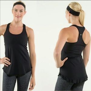 Lululemon SE Ruffled Up Black tank 8